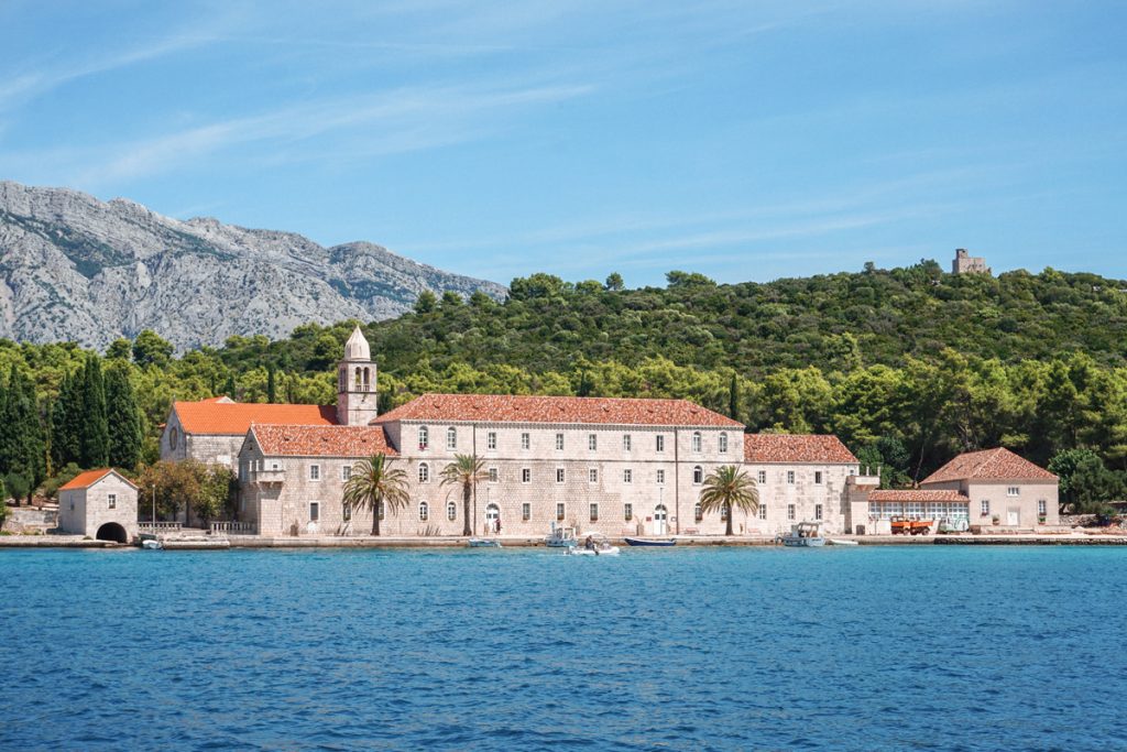 Monastery on Badija. Badija is the largest island in archipelago Skoji, near Korcula island in Croatia.